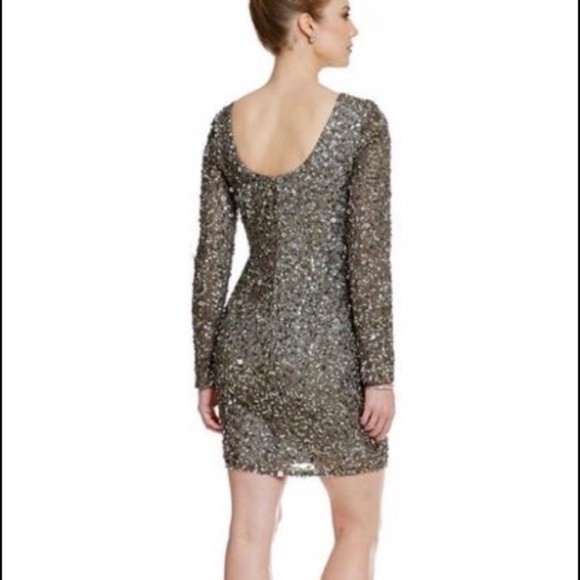 Adrianna Papell beaded long sleeves cocktail dress - Picture 10 of 10